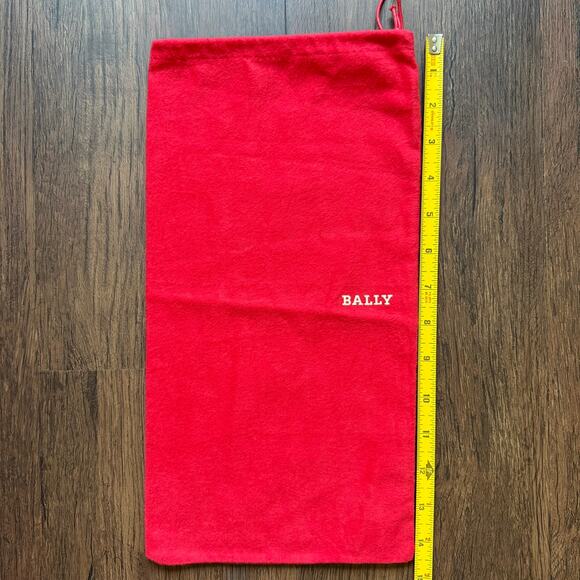 BALLY Red Drawstring Dust Bag — 7x14" Storage Pouch - Picture 5 of 5